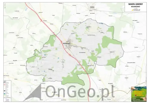 Mapa gminy Bojanowo